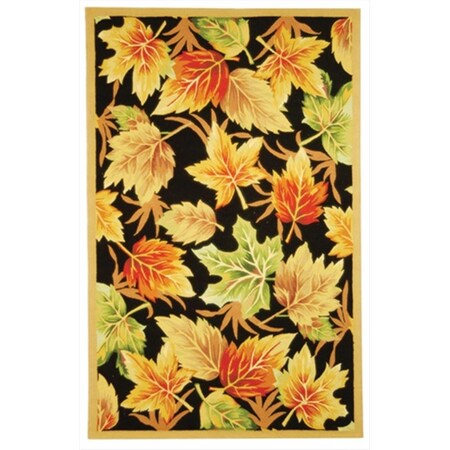 Safavieh 8 ft. - 9 in. x 11 ft. - 9 in. Large Rectangle- Transitional Chelsea Black Hand Hooked Rug HK218B-9